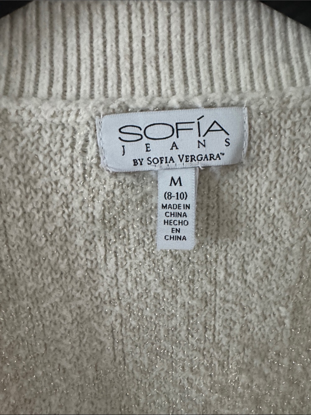 sofia by sofia vergara Cream Button-Front V-Neck Cardigan - Picture 2 of 3